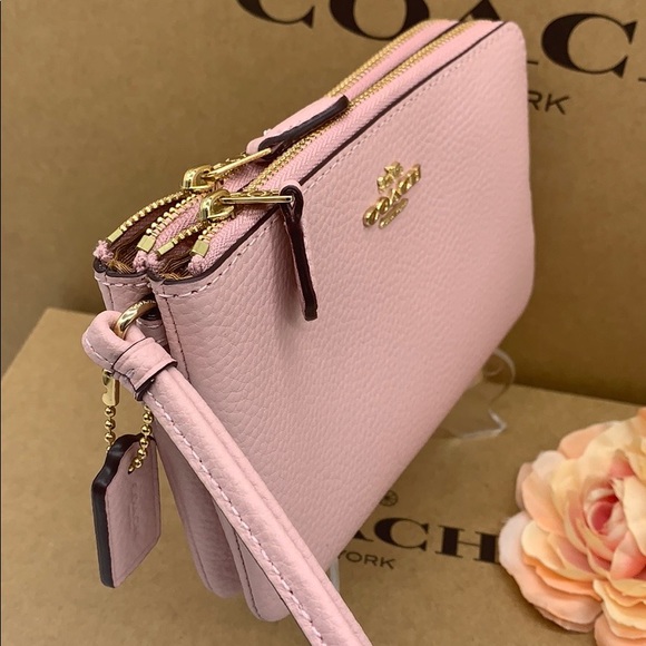 COACH Double Zip Wallet Im Gold/blossom - Picture 12 of 16
